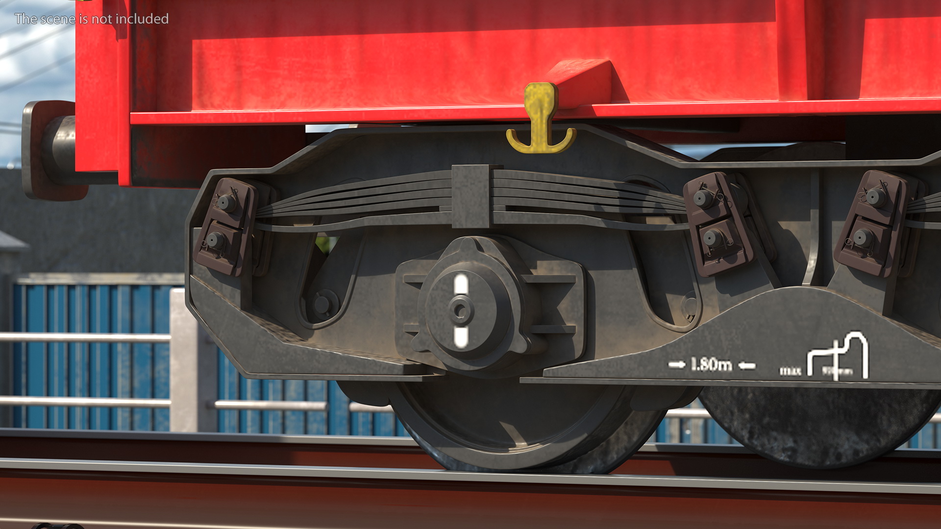 DB Cargo Coil Transporter Tarpaulin Freight Wagon Closed Dirty 3D