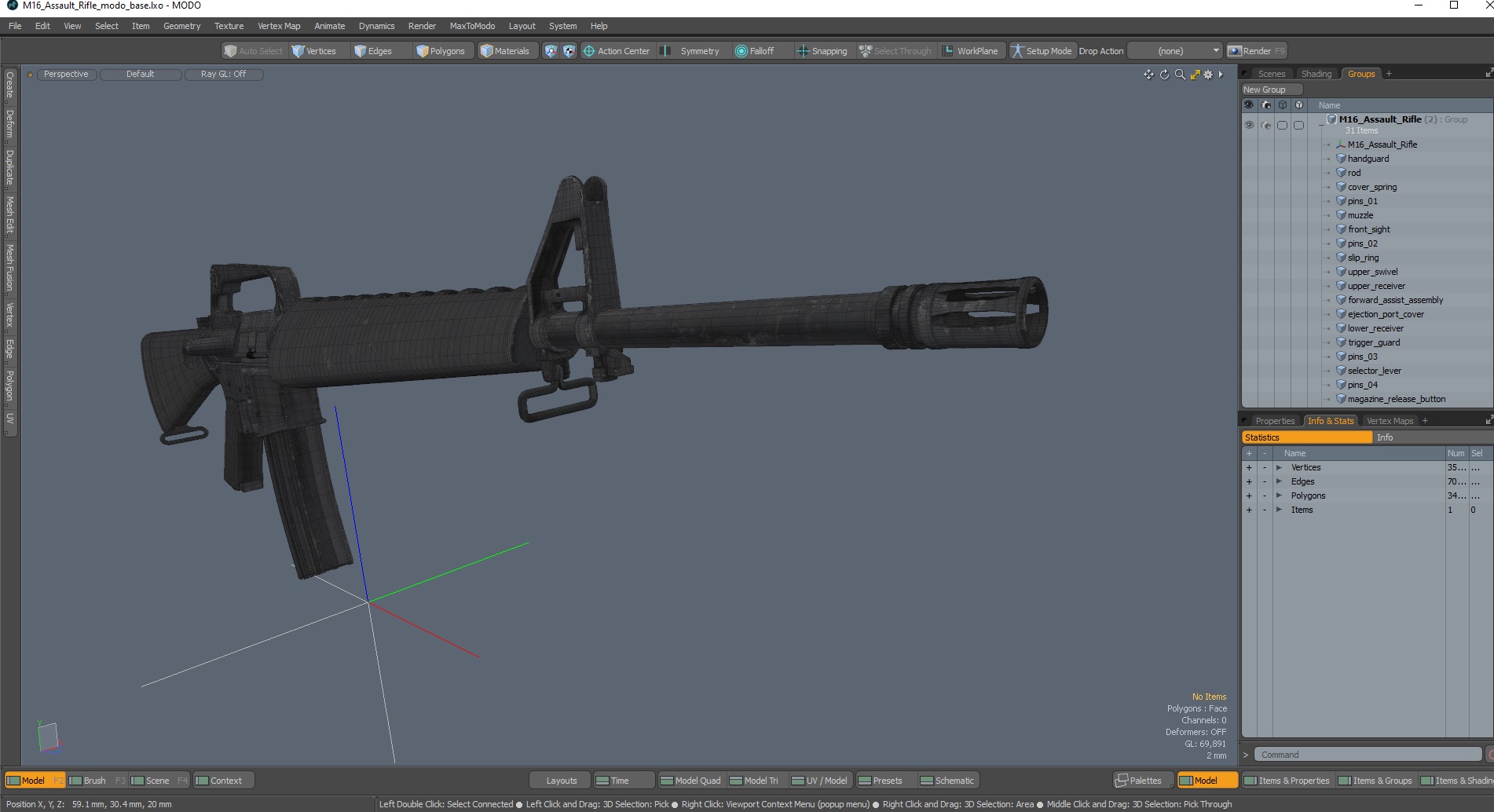M16 Assault Rifle 3D