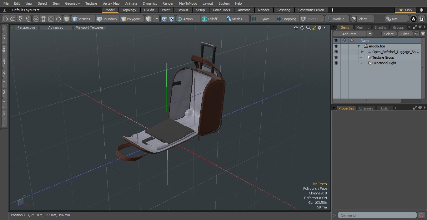 3D Open Softshell Luggage Samsonite Brown model