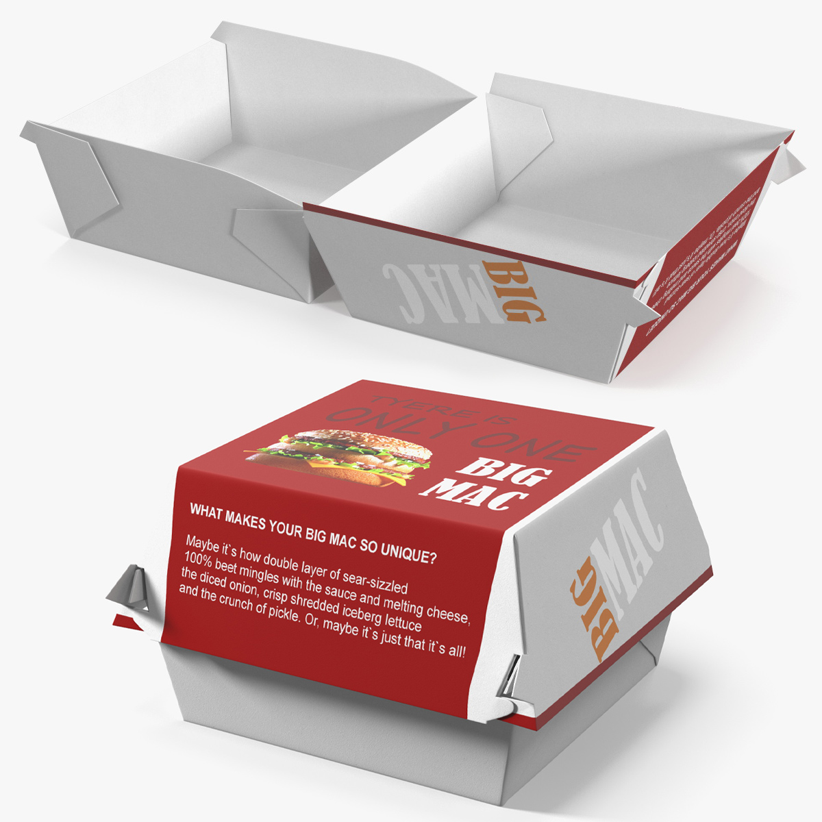 McDonalds Big Mac Burger Box Rigged