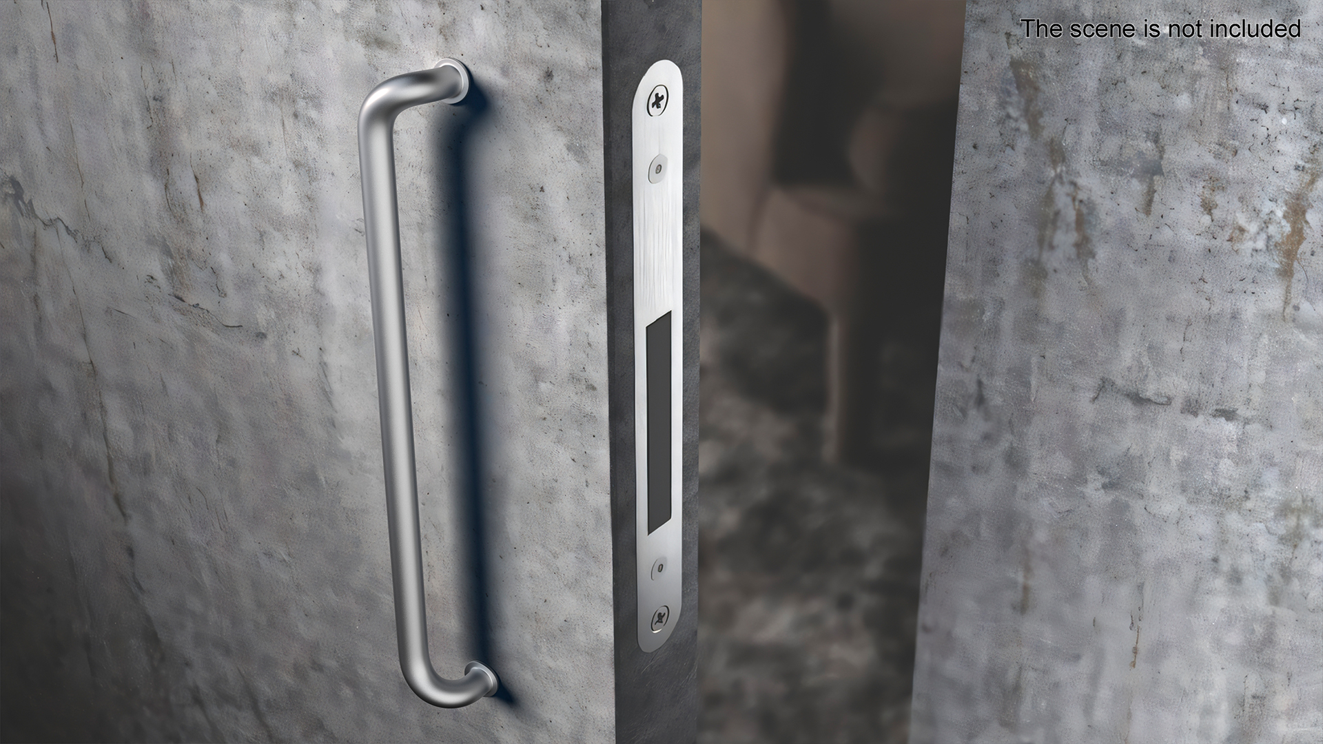 3D model Door Handle Vintage Long Metal