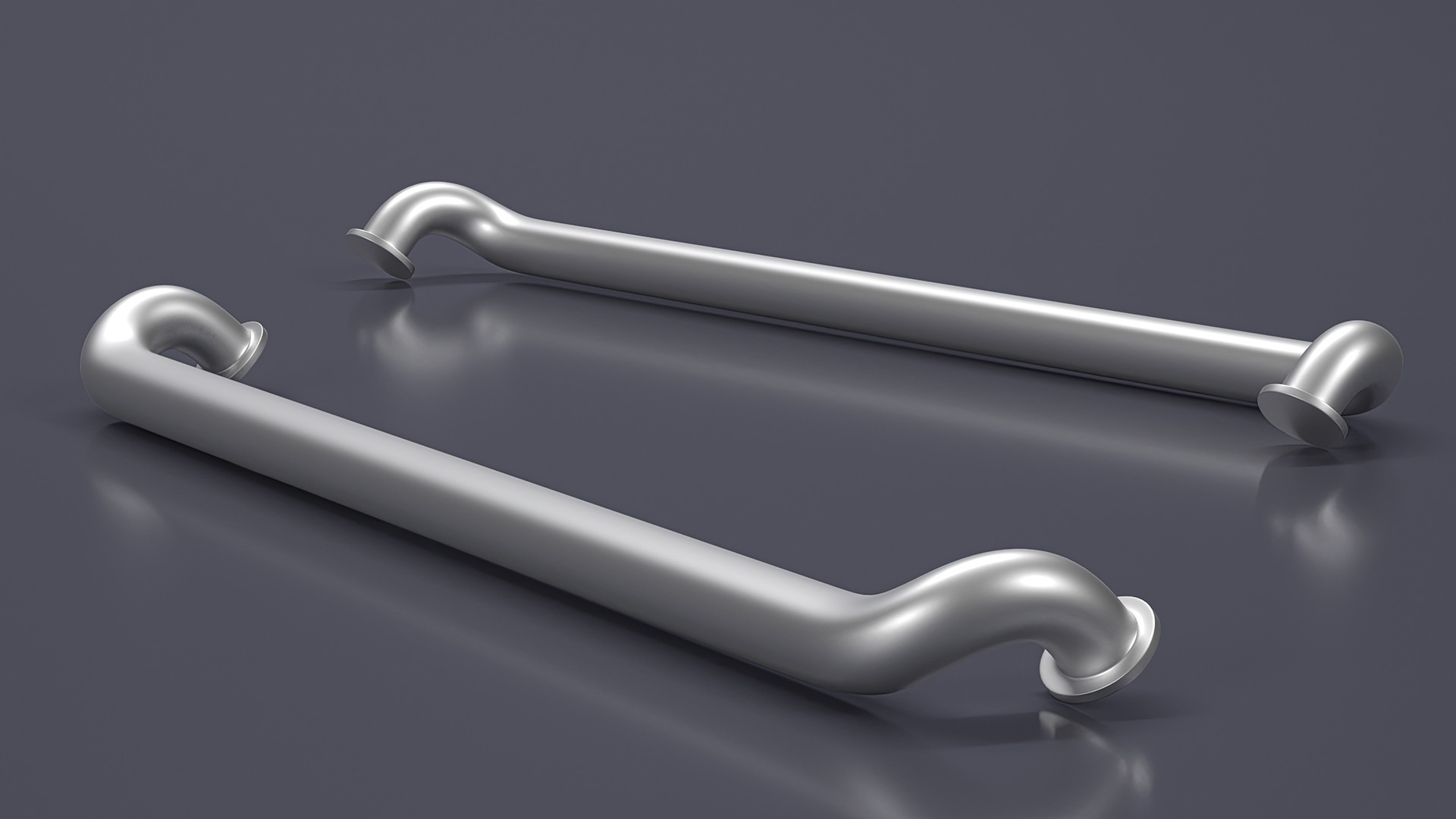 3D model Door Handle Vintage Long Metal