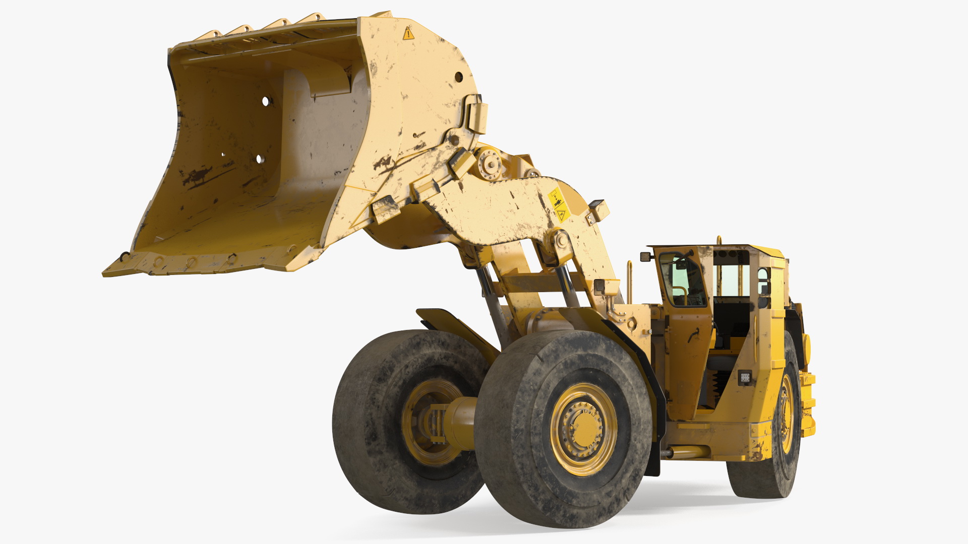 3D model Mining Loader Dirty Rigged for Maya