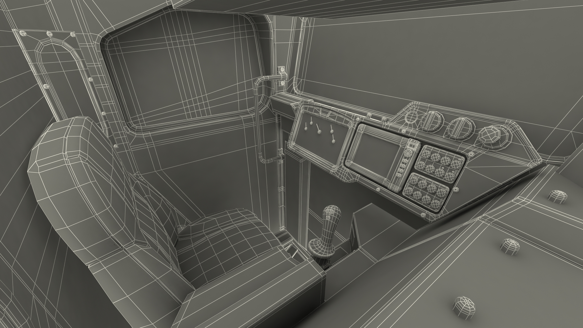 3D model Mining Loader Dirty Rigged for Maya