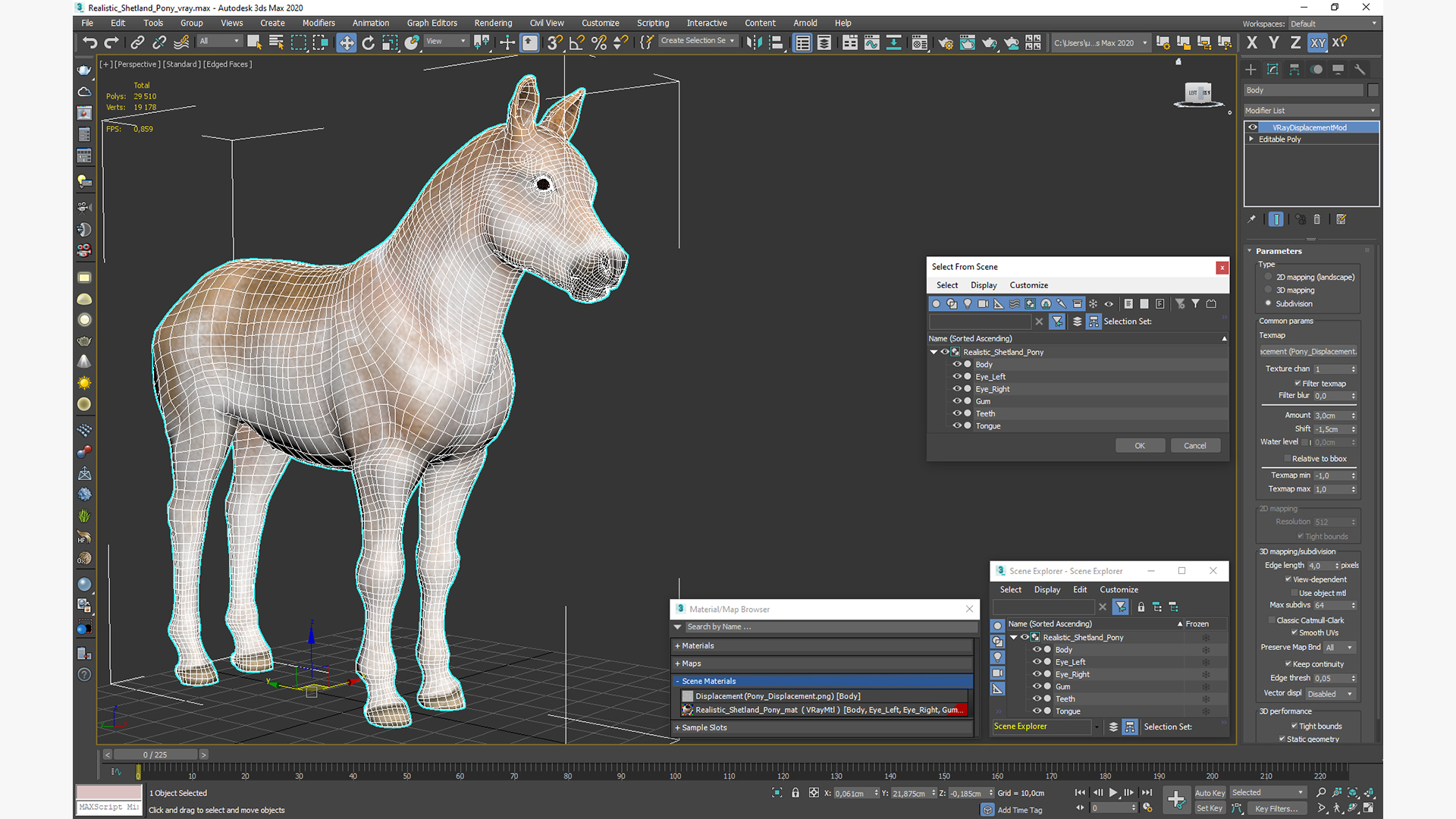 3D Realistic Shetland Pony model