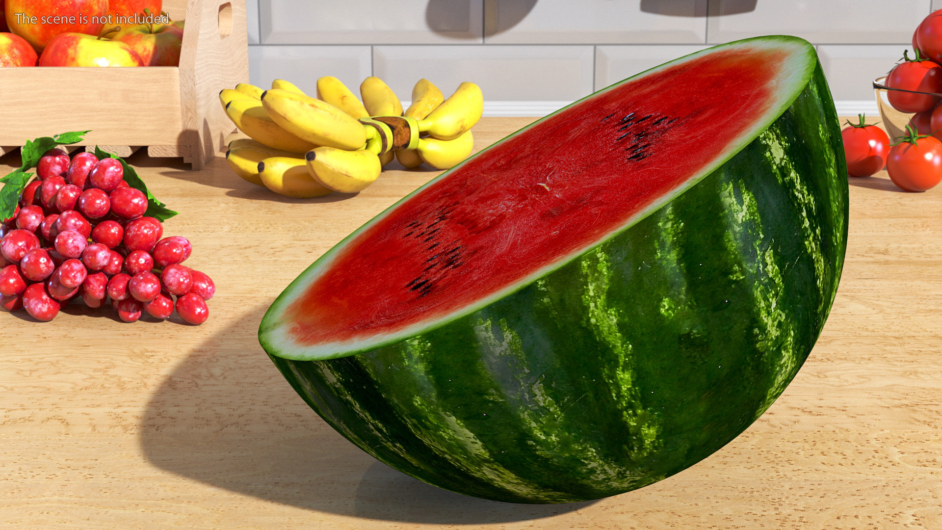 Half of Fresh Watermelon 3D model