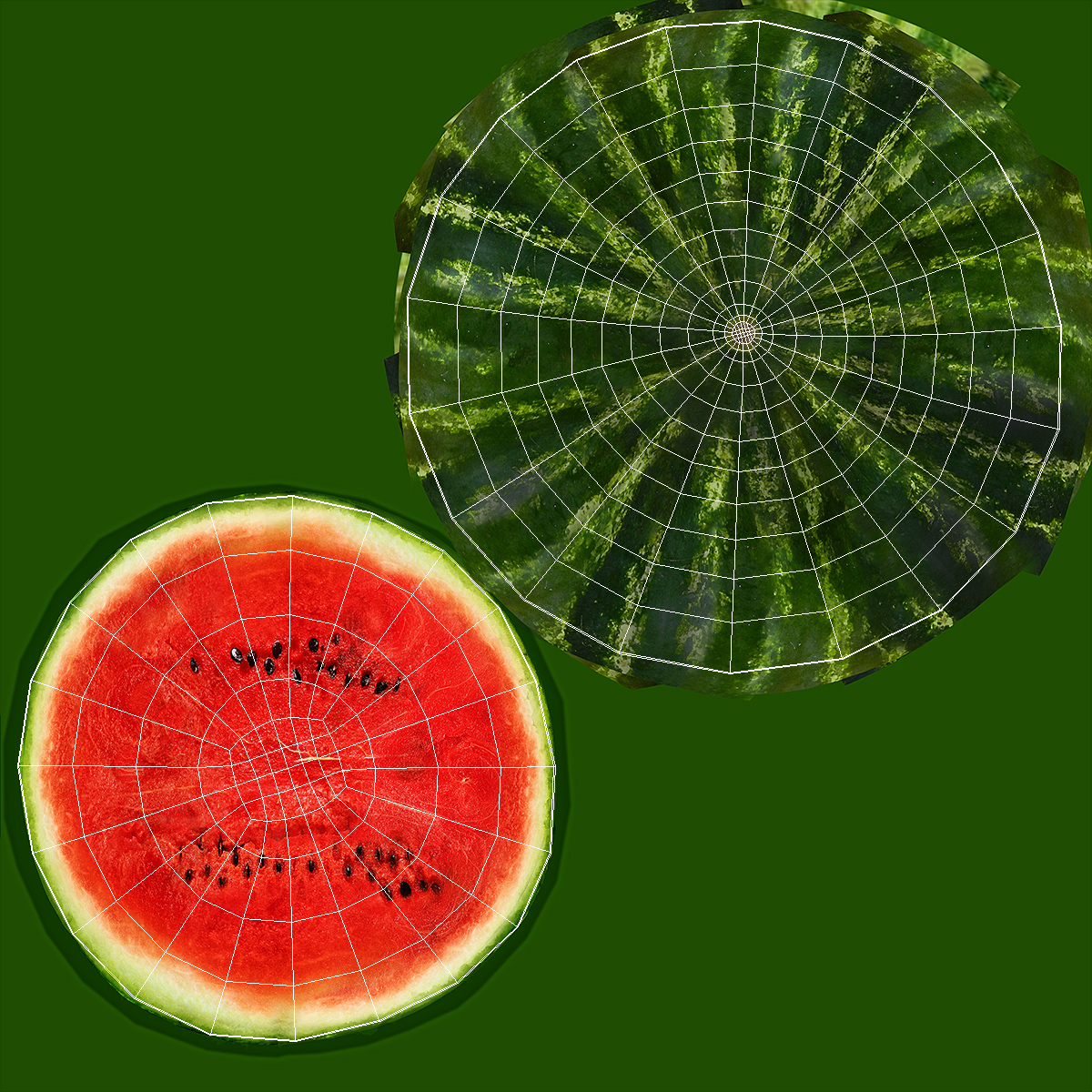 Half of Fresh Watermelon 3D model