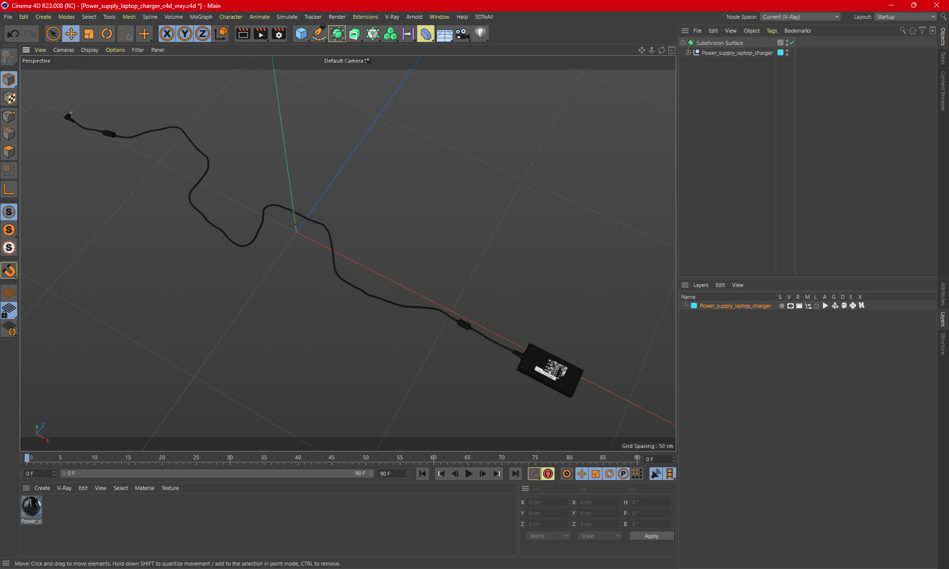 Power supply laptop charger 3D