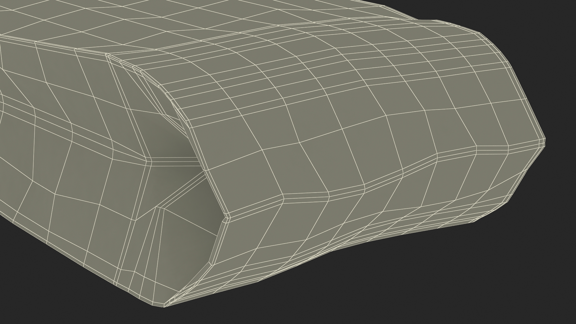 3D model Baguette Bread Paper Bag Empty