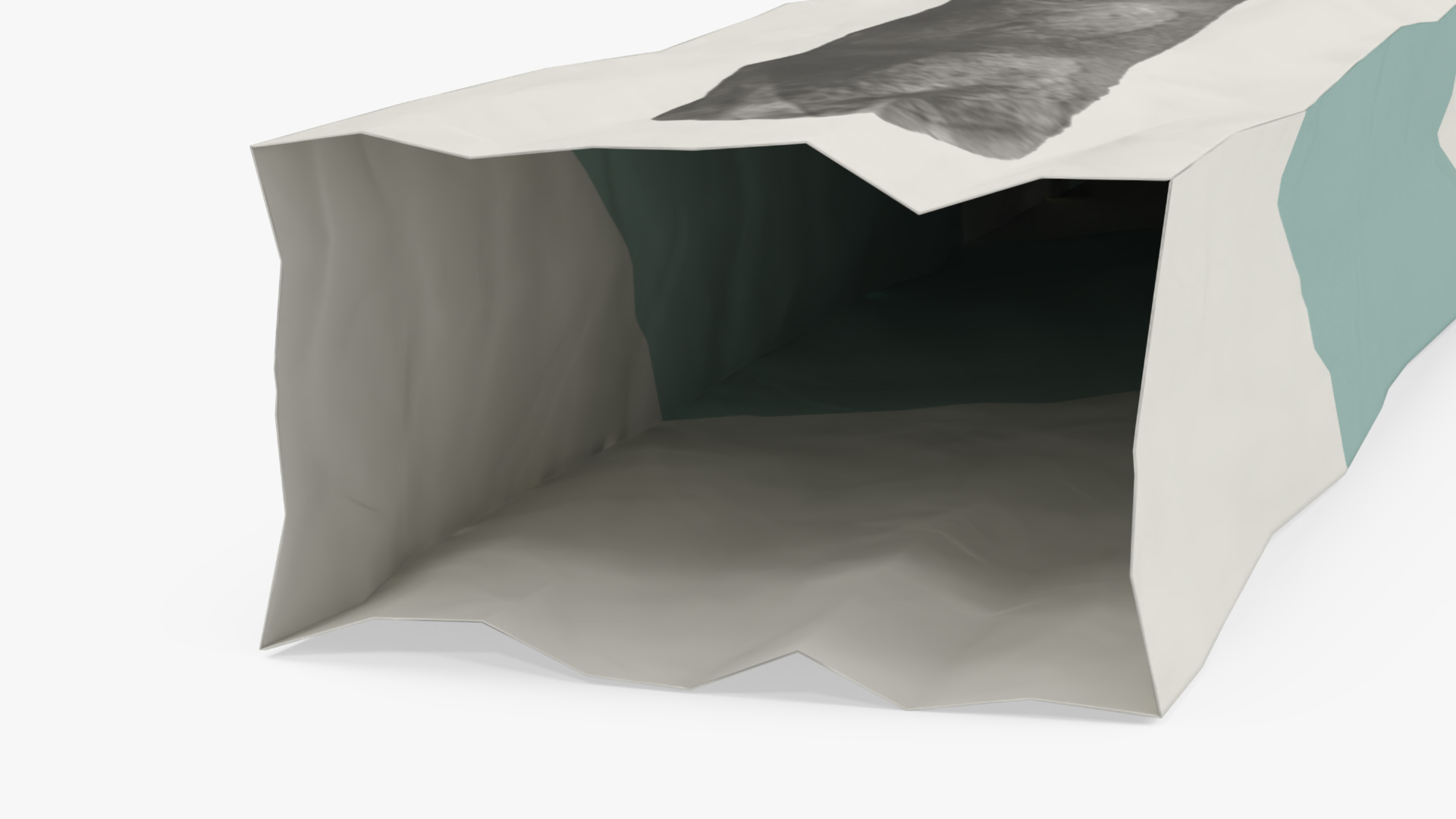 3D model Baguette Bread Paper Bag Empty