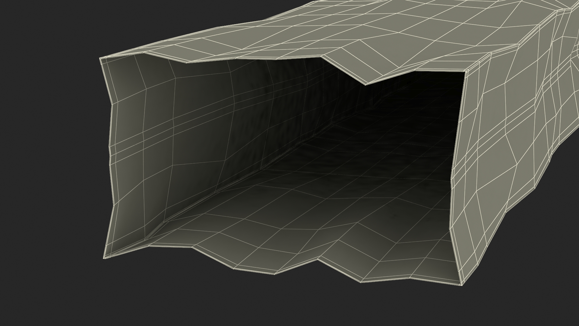 3D model Baguette Bread Paper Bag Empty