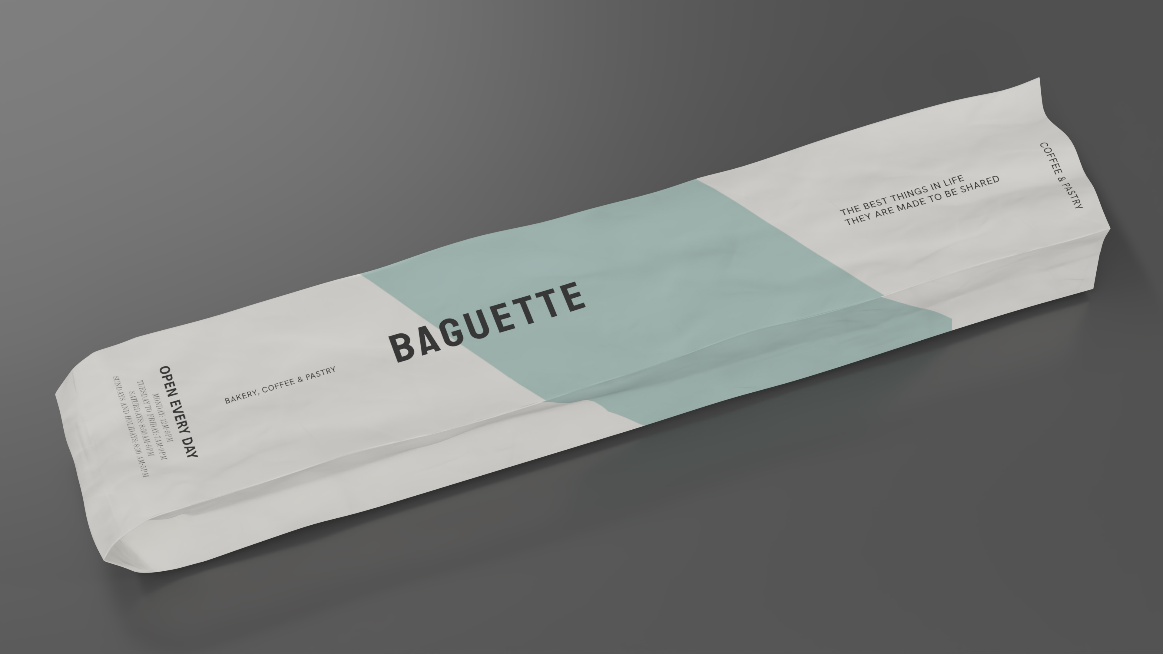 3D model Baguette Bread Paper Bag Empty
