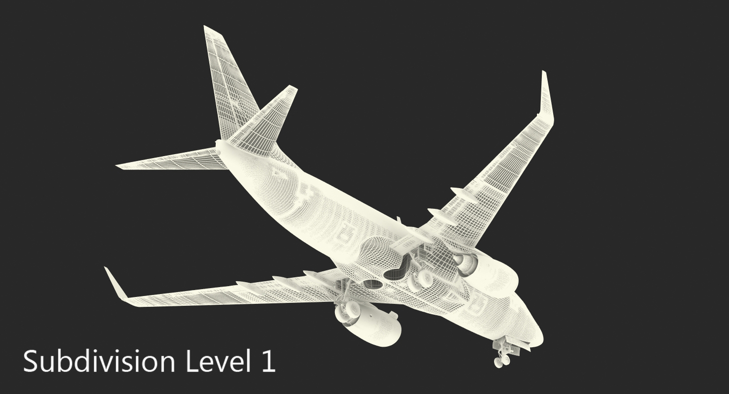 Boeing 737 600 American Airlines Rigged 3D model