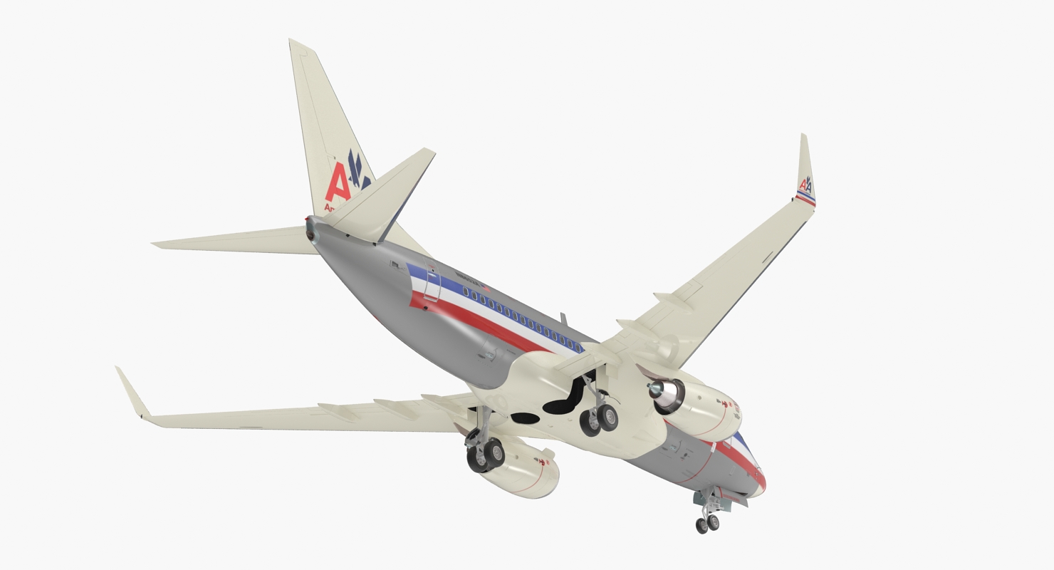 Boeing 737 600 American Airlines Rigged 3D model