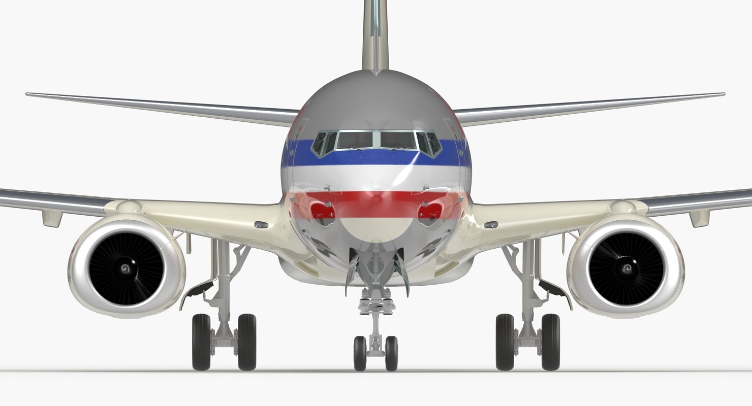 Boeing 737 600 American Airlines Rigged 3D model