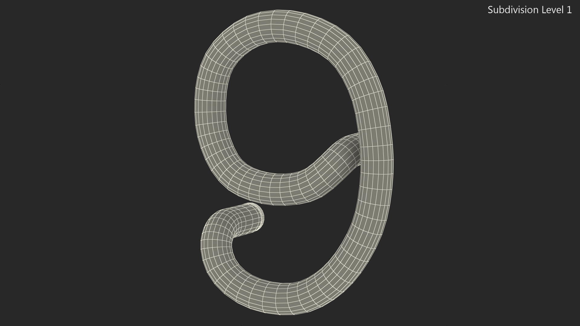 Neon Tube Light Number 9 3D model