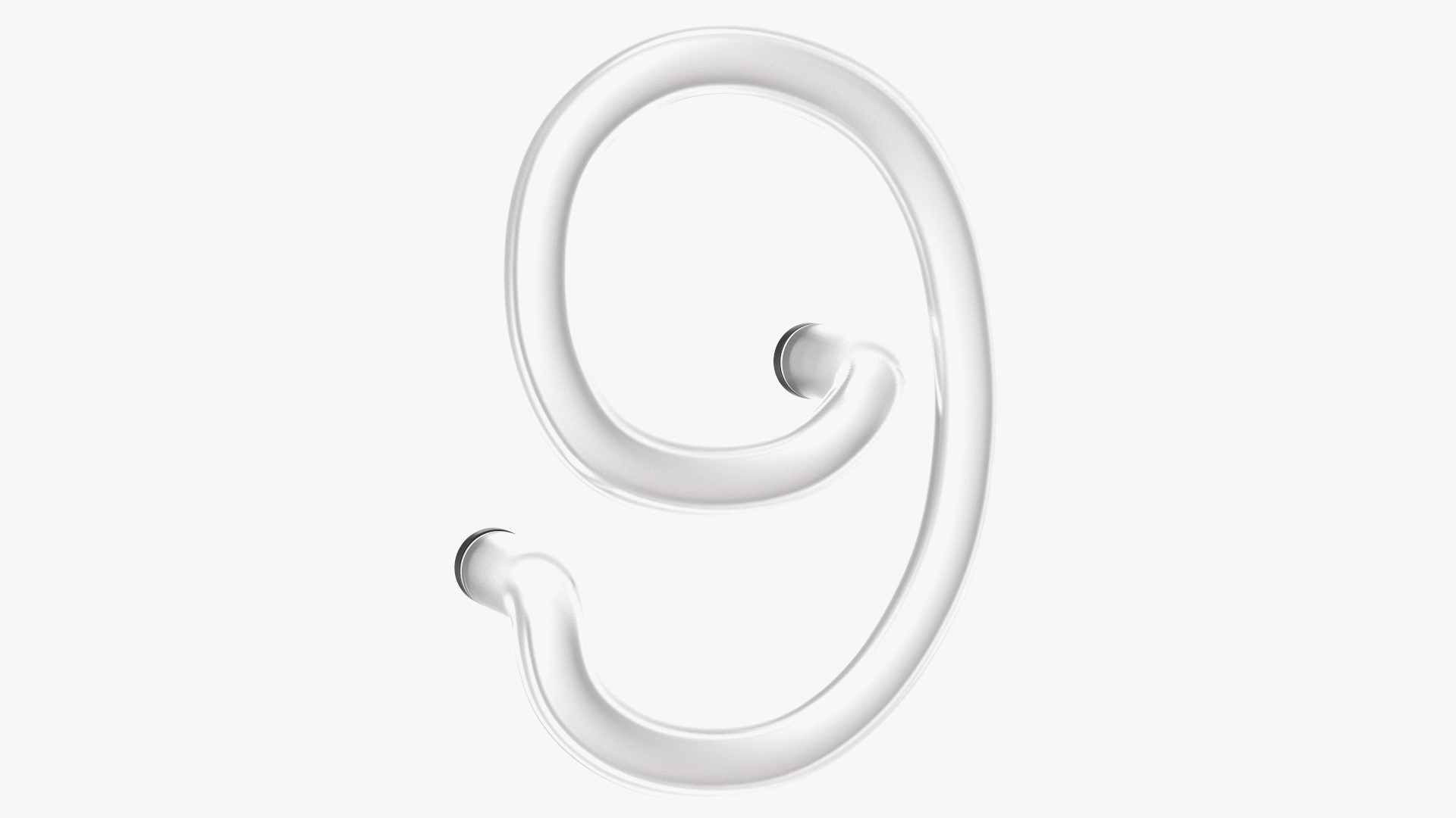 Neon Tube Light Number 9 3D model