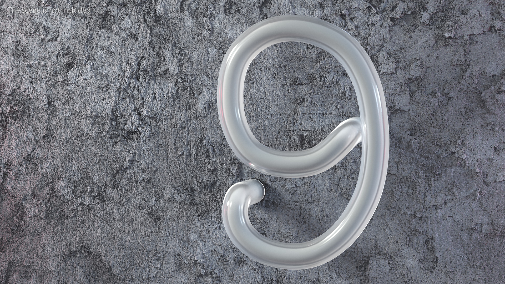 Neon Tube Light Number 9 3D model