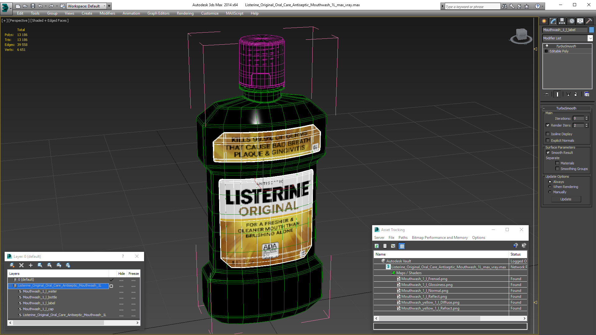 Listerine Original Oral Care Antiseptic Mouthwash 1L 3D