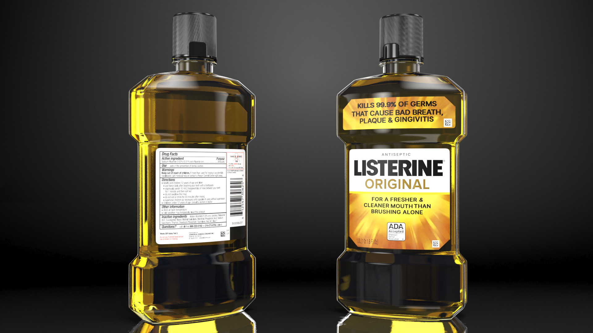 Listerine Original Oral Care Antiseptic Mouthwash 1L 3D