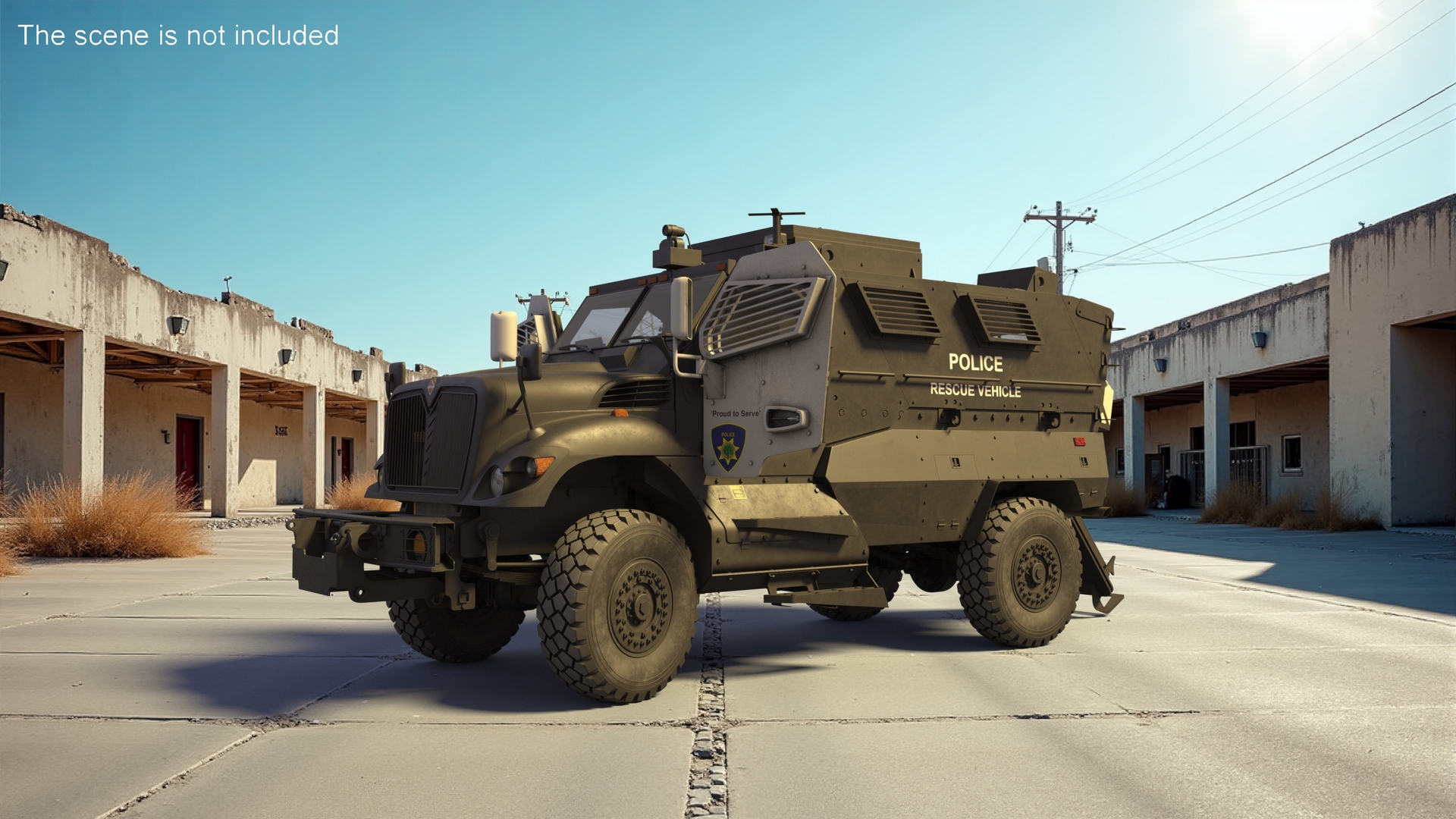 3D Armored Police Rescue Vehicle Black Rigged for Maya
