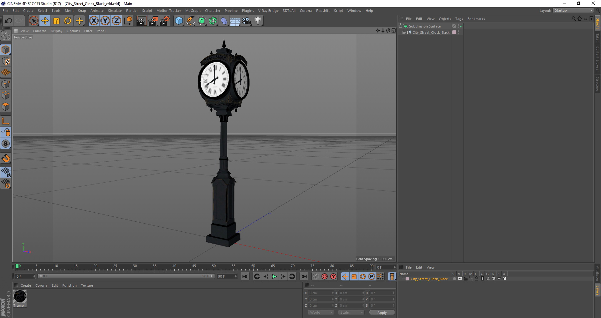 3D City Street Clock Black model