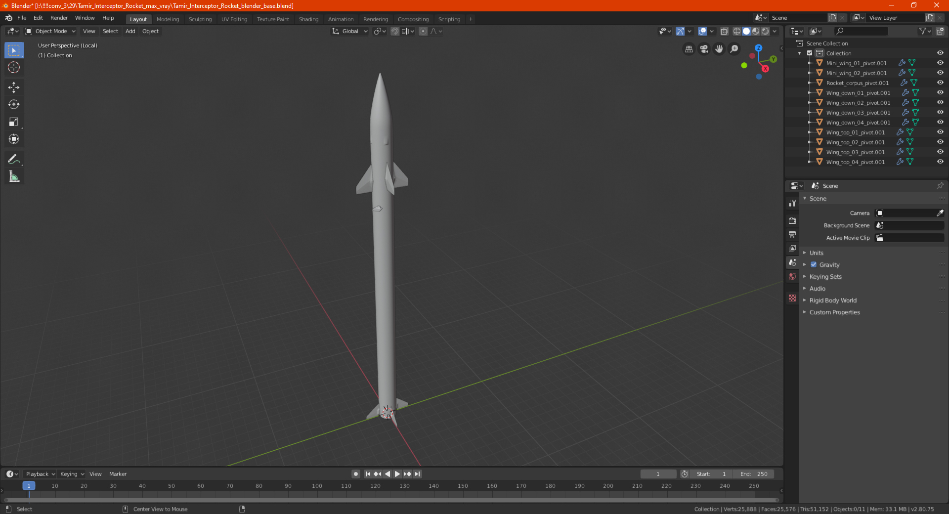 Tamir Interceptor Rocket 3D model