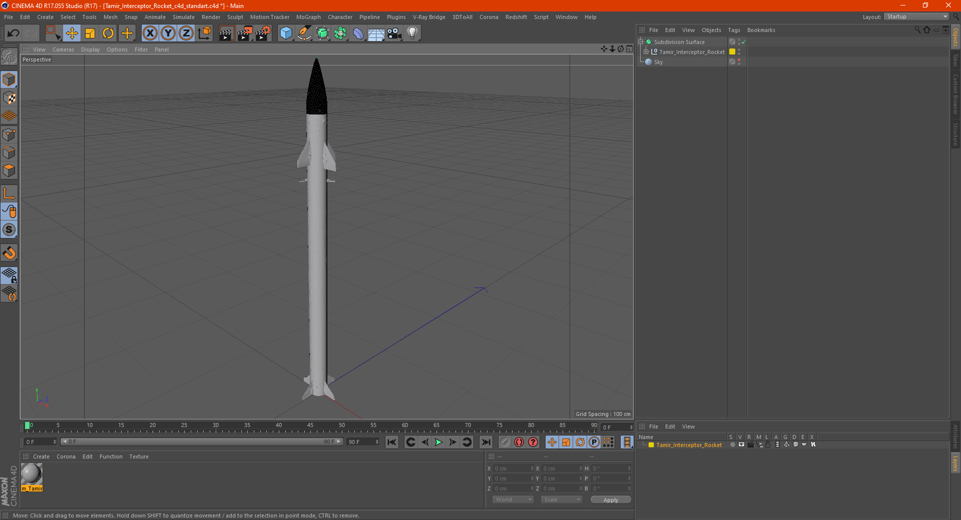 Tamir Interceptor Rocket 3D model