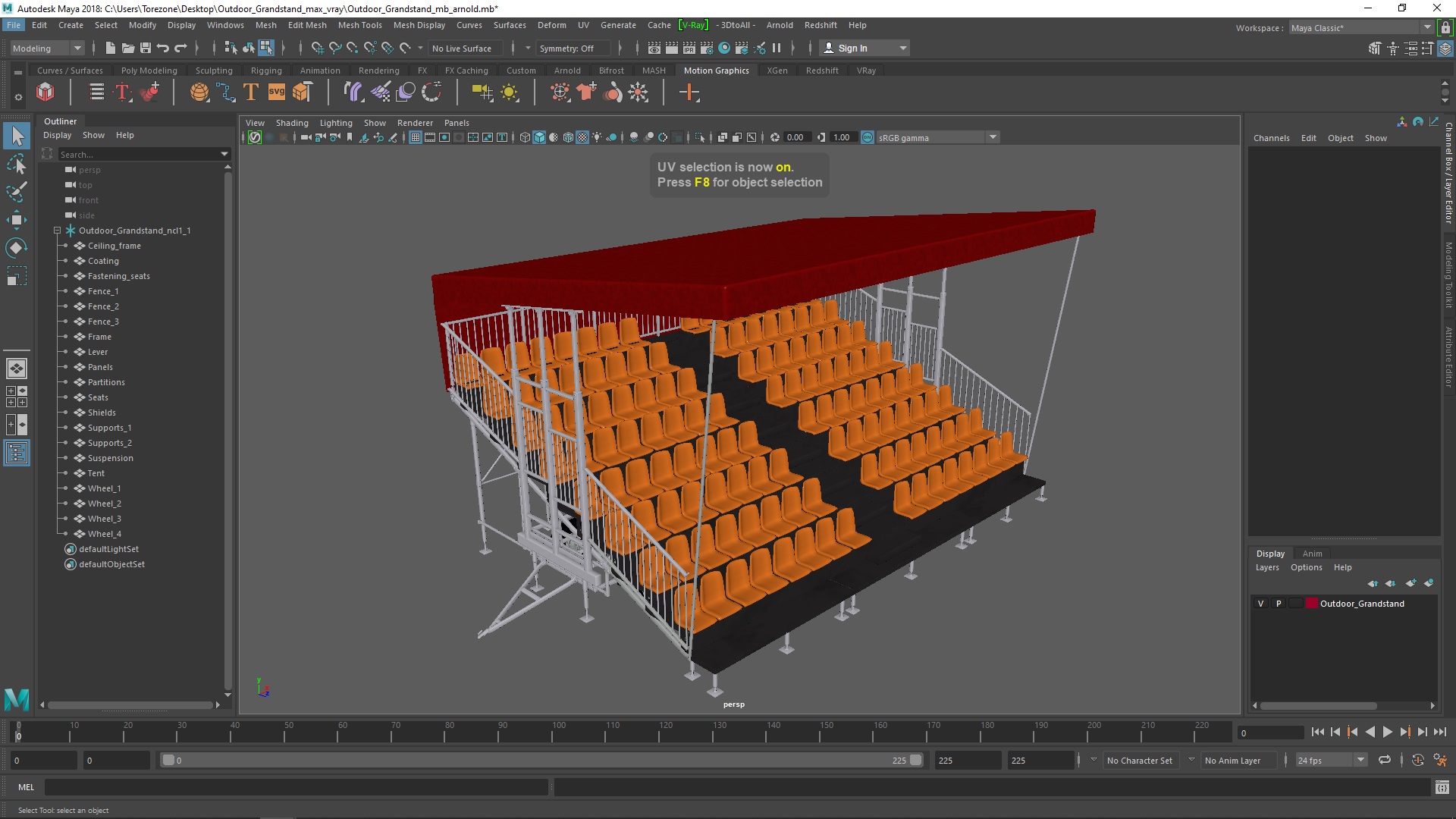 3D Outdoor Grandstand model