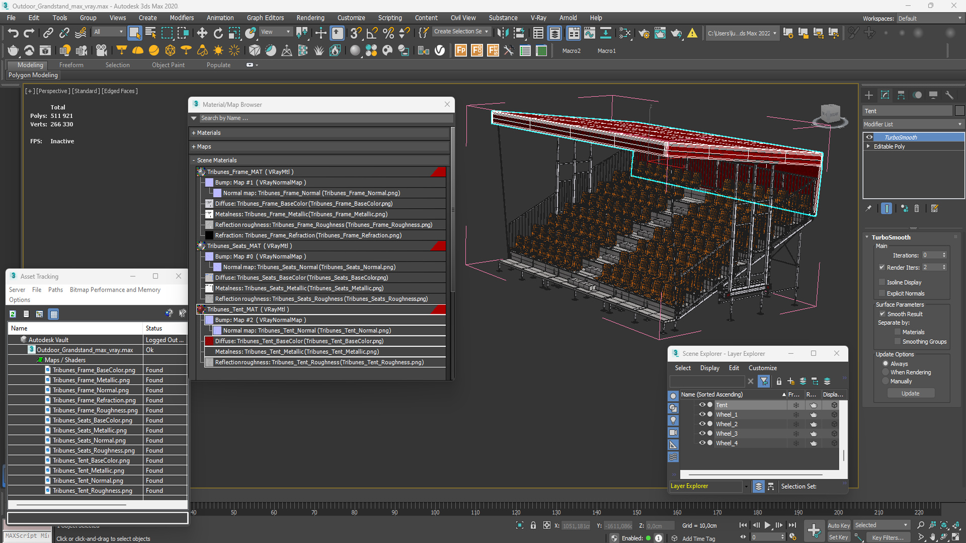 3D Outdoor Grandstand model