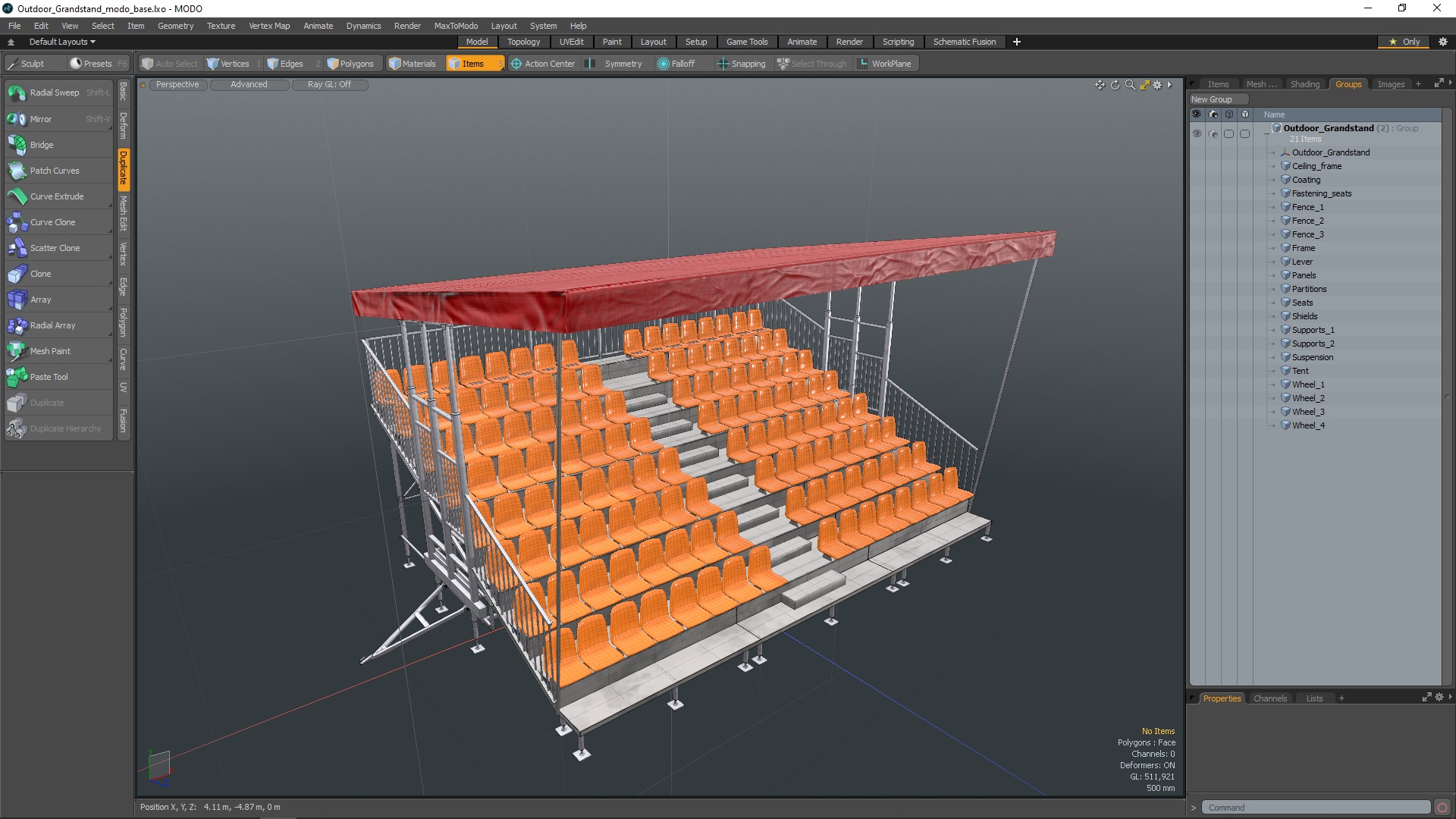 3D Outdoor Grandstand model