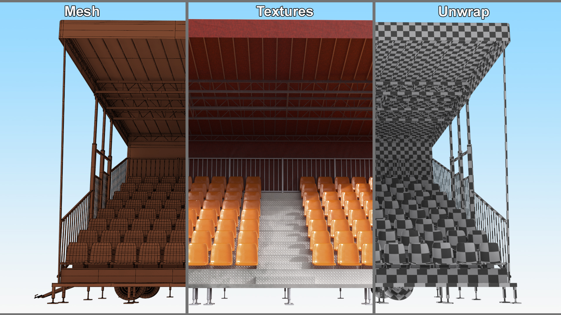 3D Outdoor Grandstand model