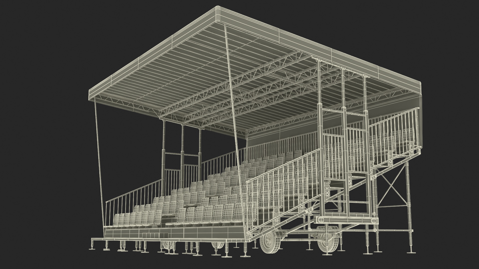 3D Outdoor Grandstand model