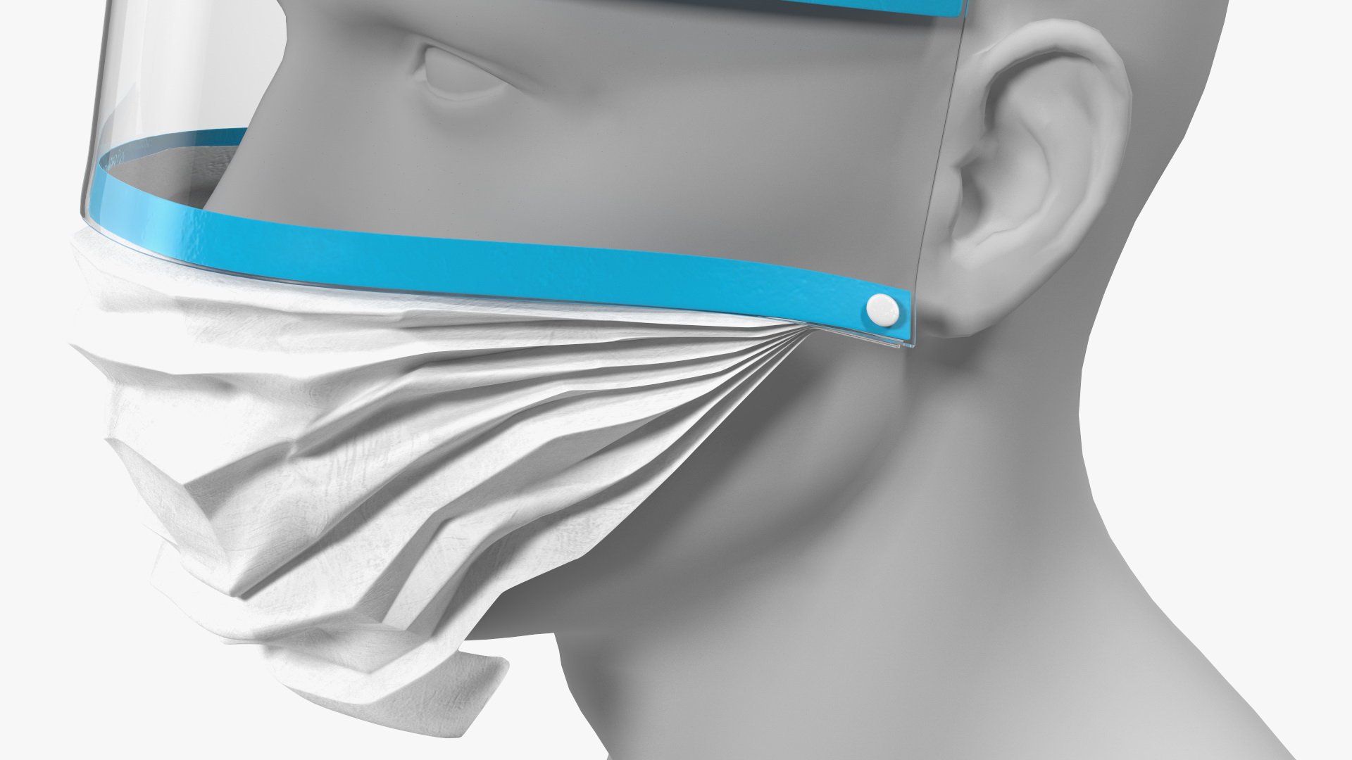Face Shield with Medical Mask 3D model