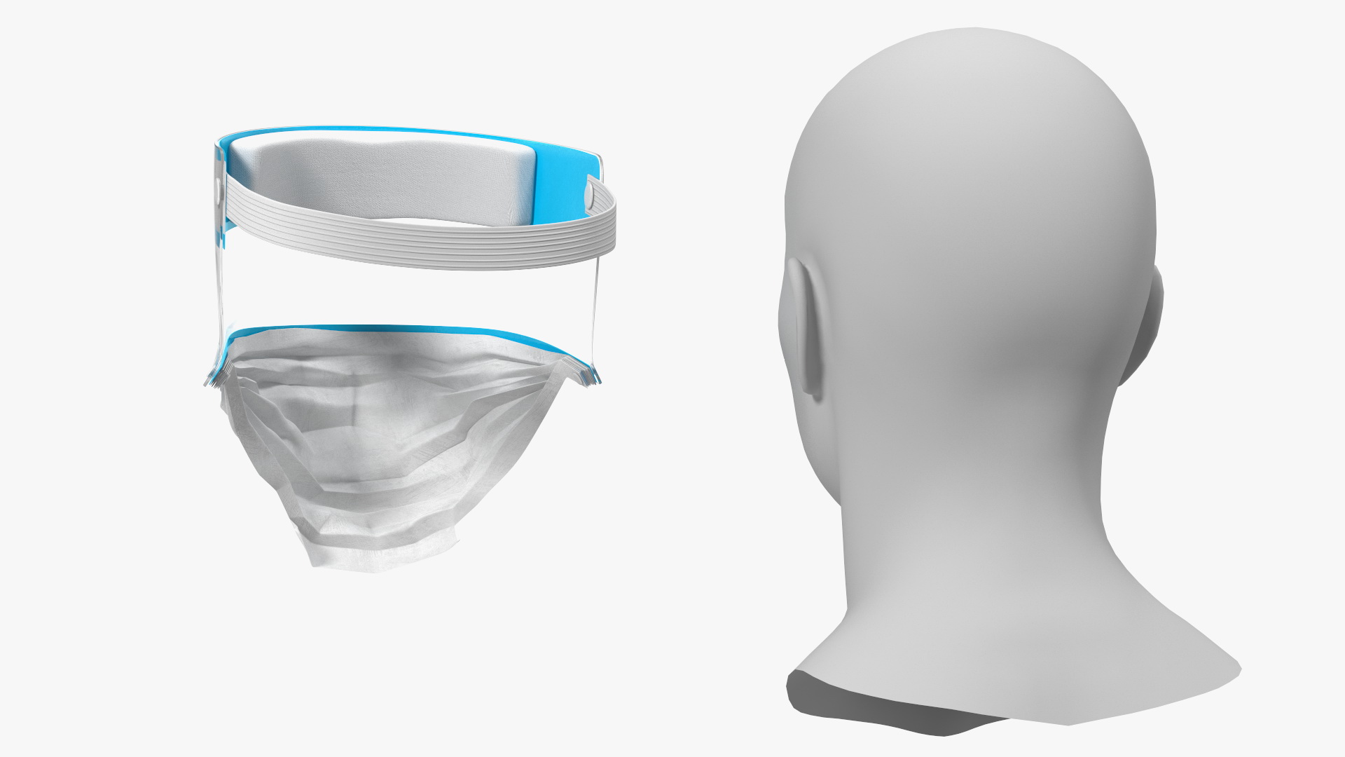 Face Shield with Medical Mask 3D model