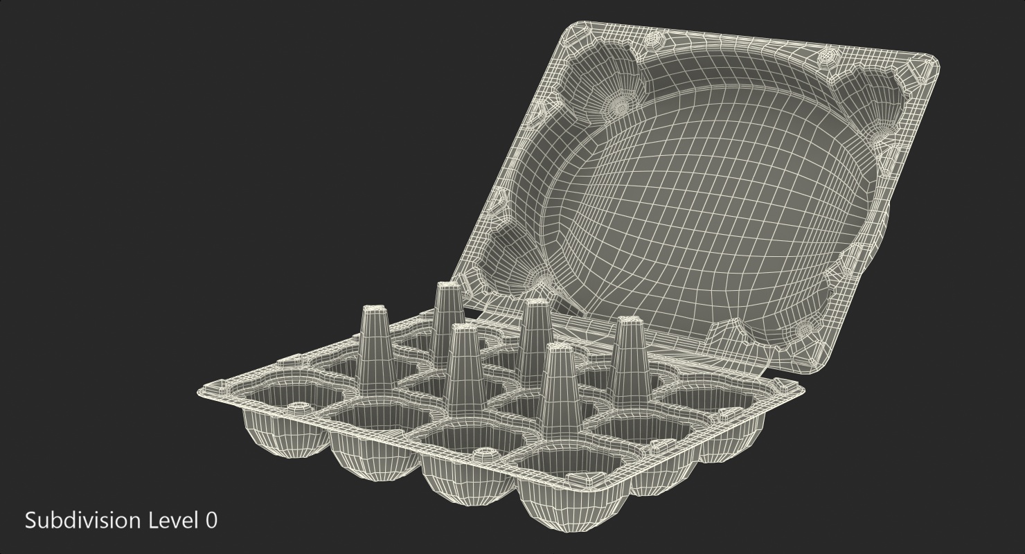 3D Empty Plastic Egg Box
