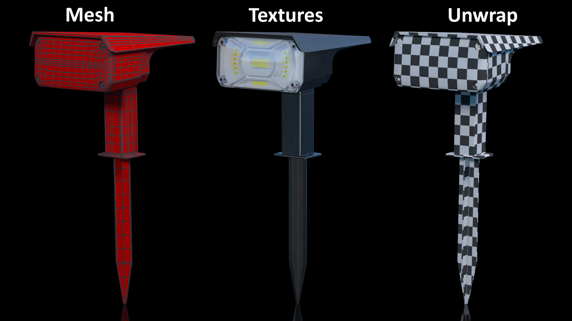 3D Solar Spotlight Outdoor model