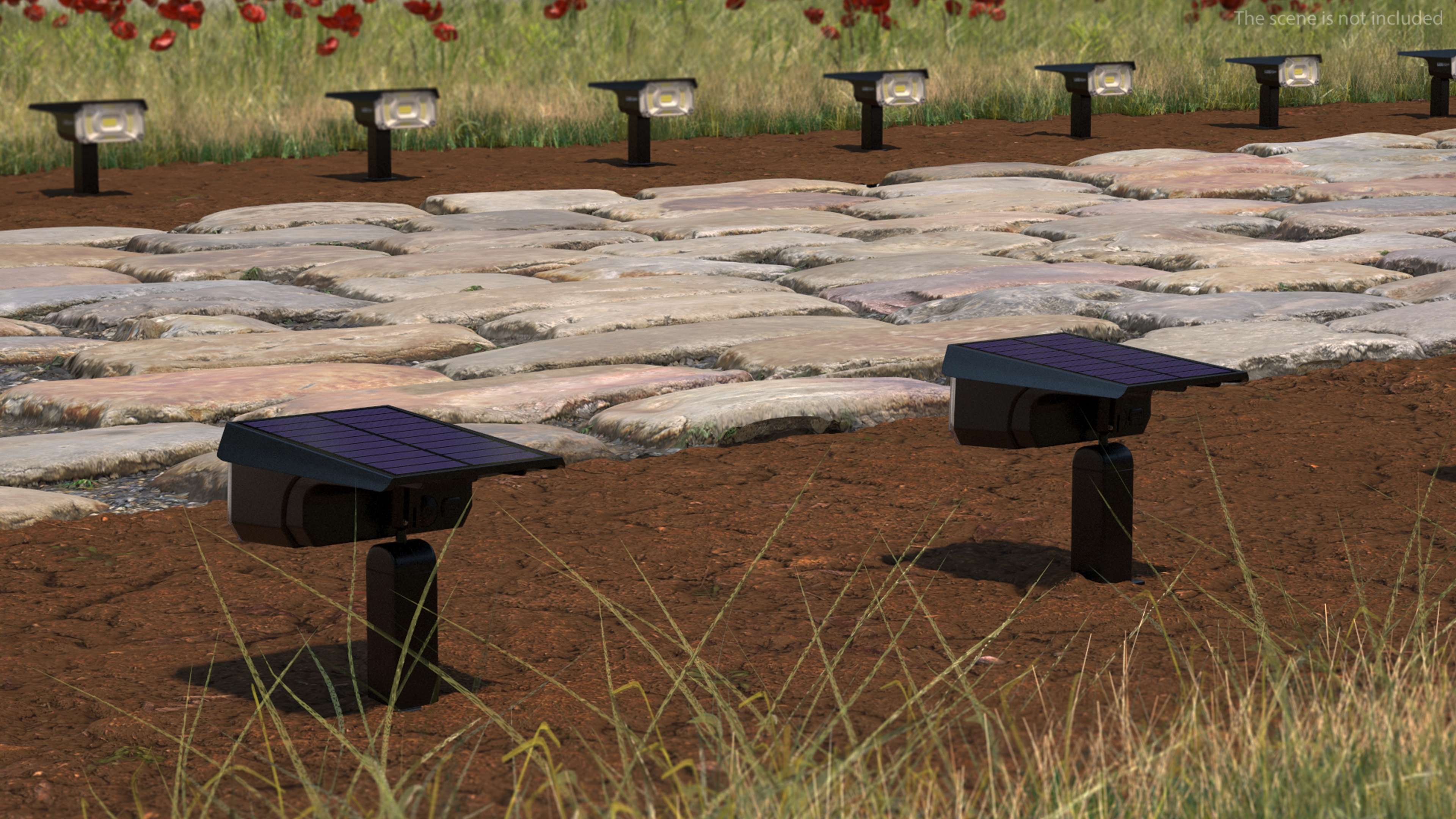 3D Solar Spotlight Outdoor model