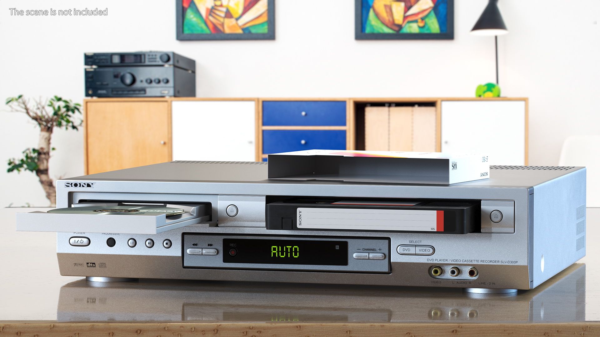 3D Sony SLV D300P Combo Player with Video Cassette DVD Disc
