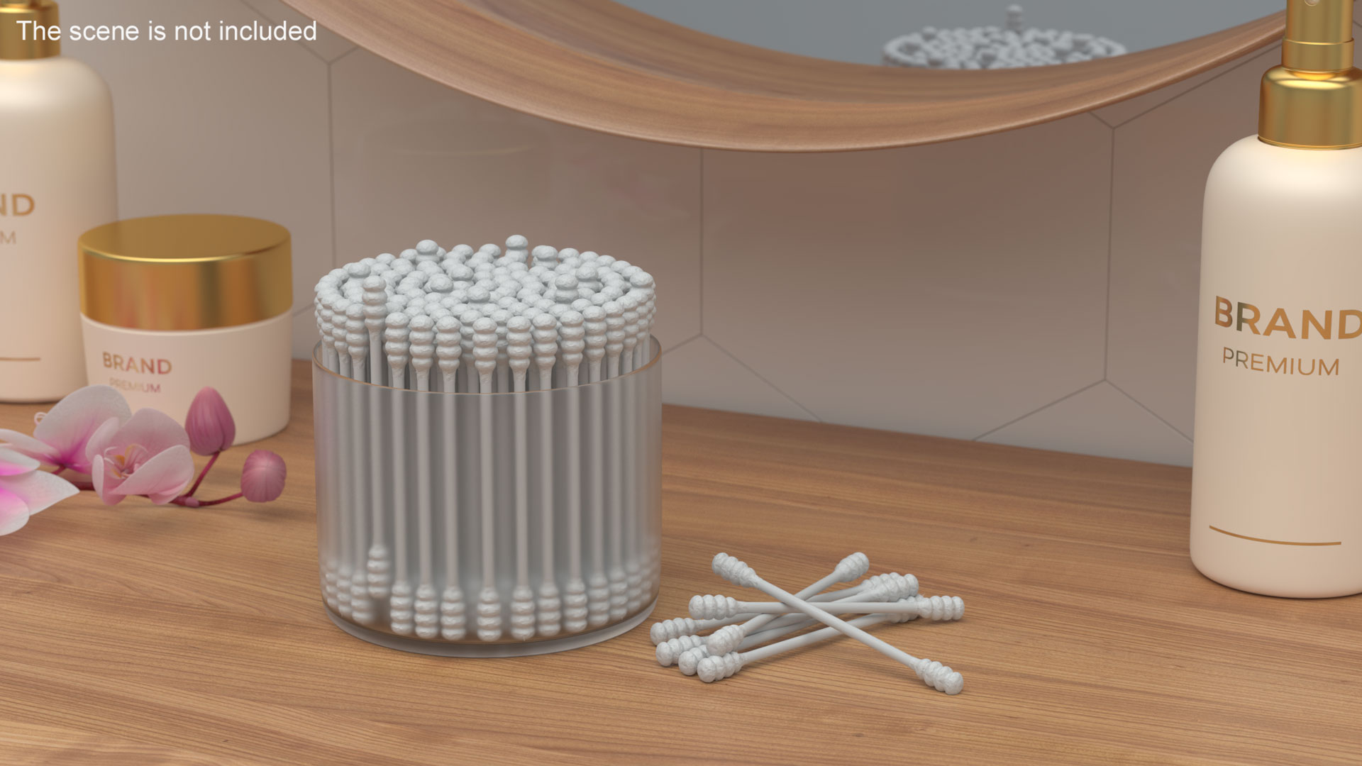 Cotton Swab Ring Type White 3D