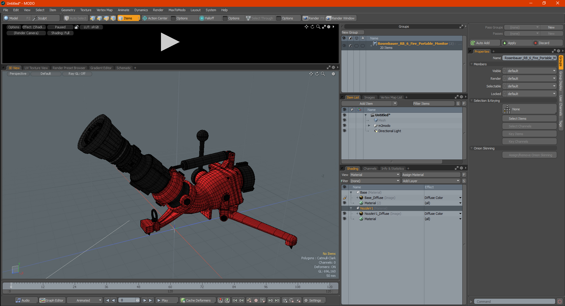 Rosenbauer RB 6 Fire Portable Monitor 3D