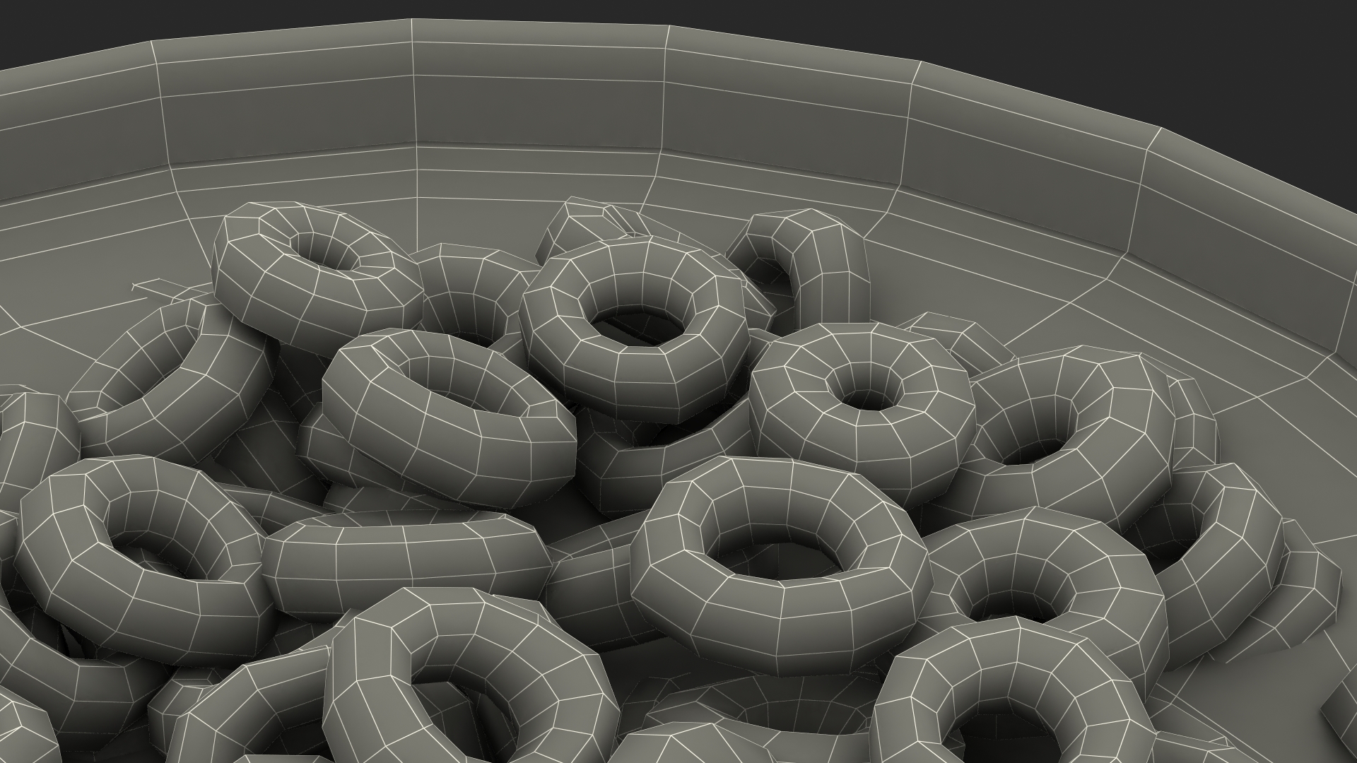 3D Oats Cereals Rings Breakfast with Milk model
