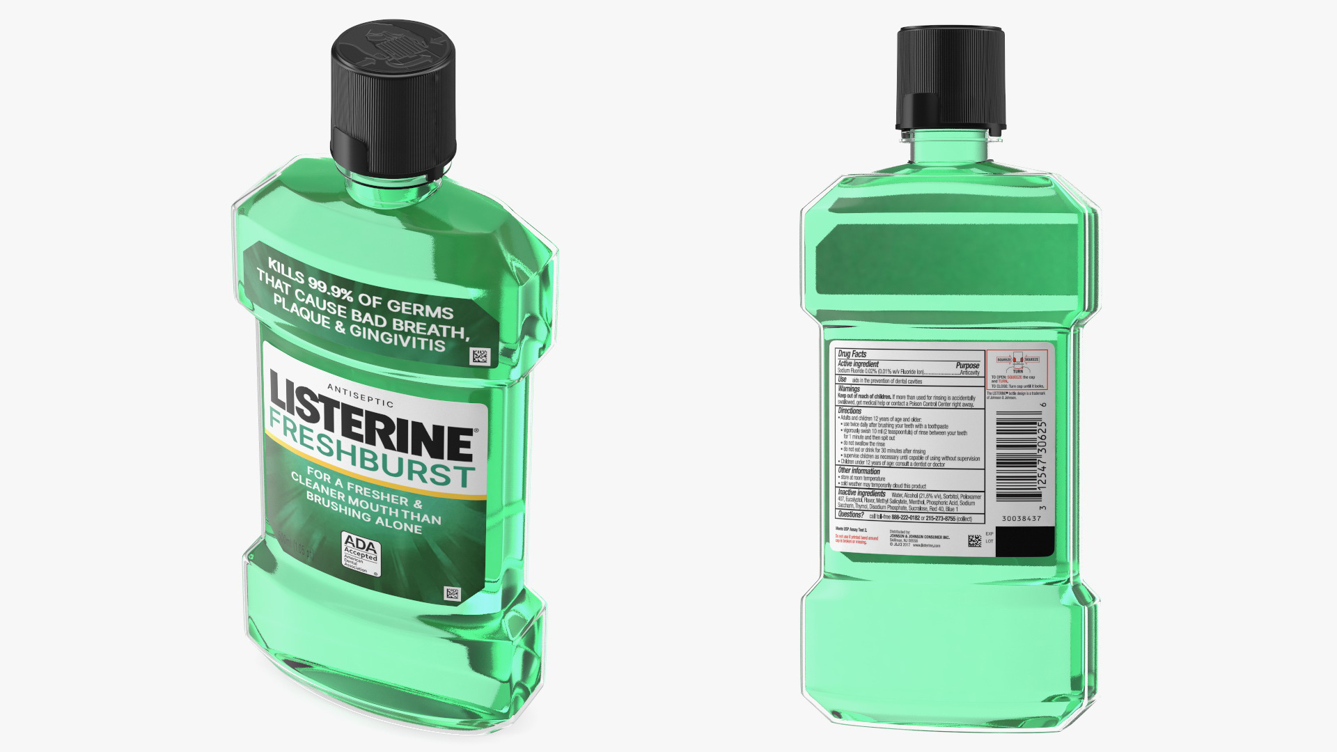 Listerine Freshburst Antiseptic Mouthwash 500ml 3D