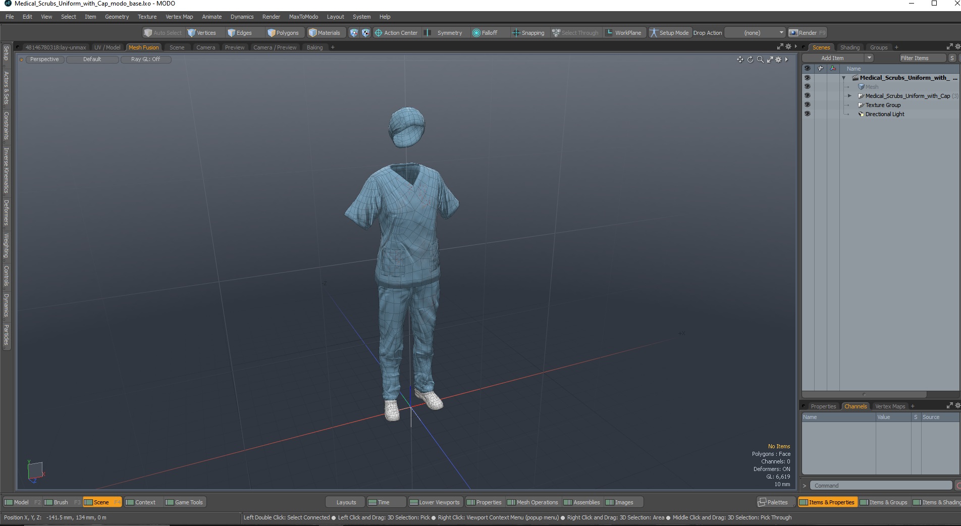 3D Medical Scrubs Uniform with Cap