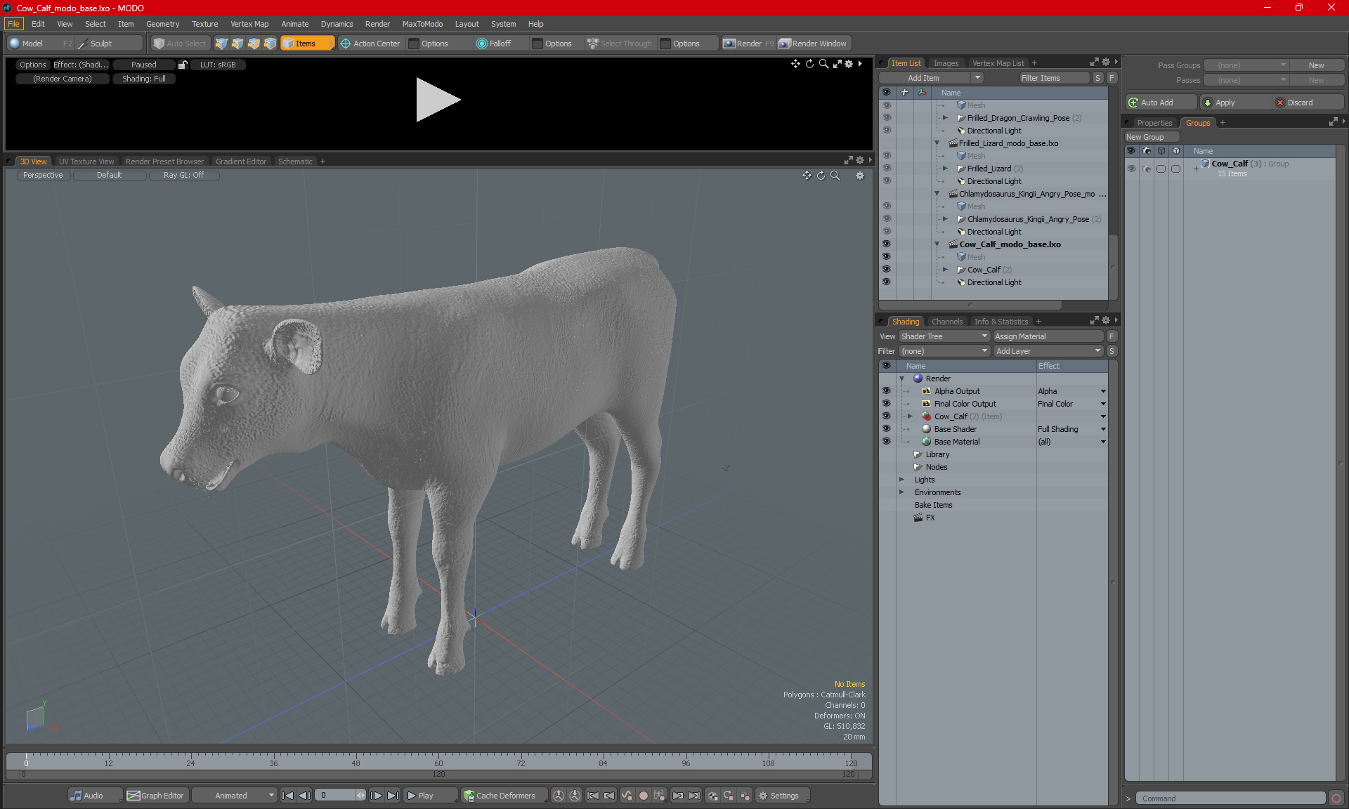 3D model Cow Calf