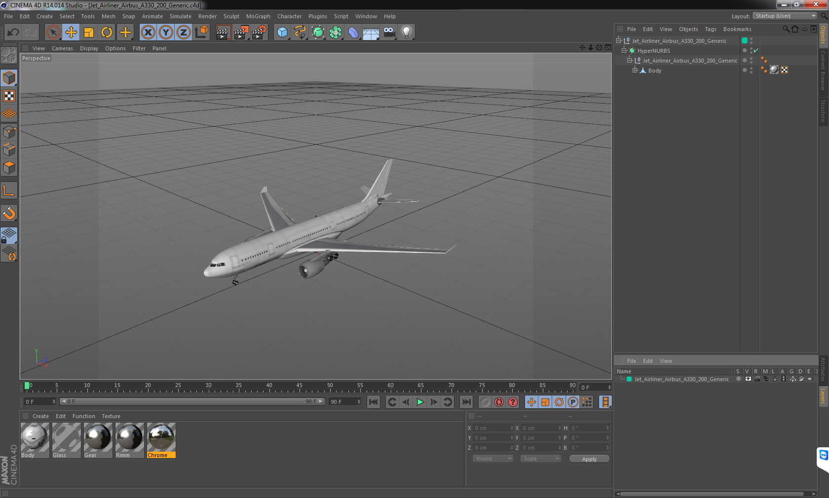 3D Jet Airliner Airbus A330 200 Generic