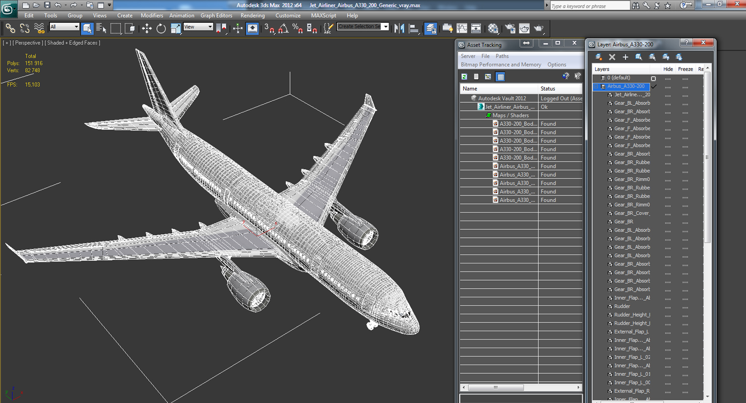 3D Jet Airliner Airbus A330 200 Generic