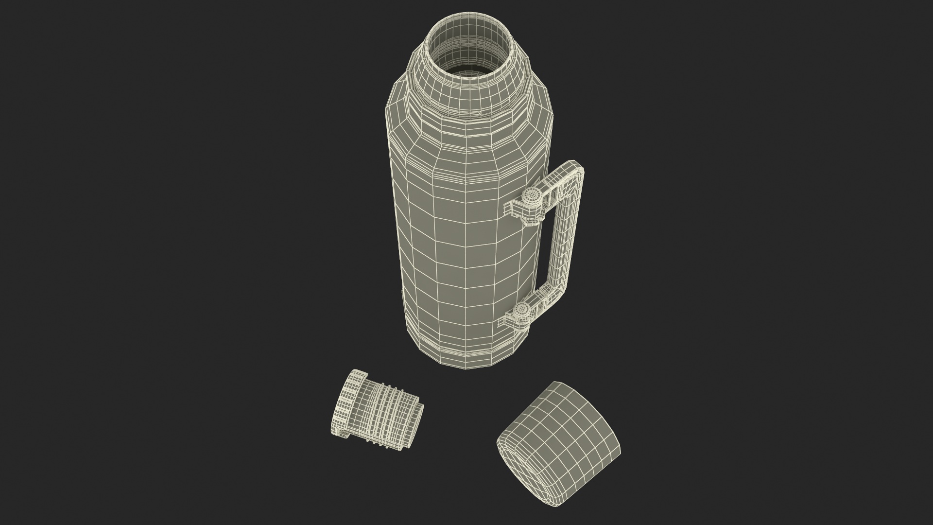 3D Stanley Classic Bottle Open with Folded Handle