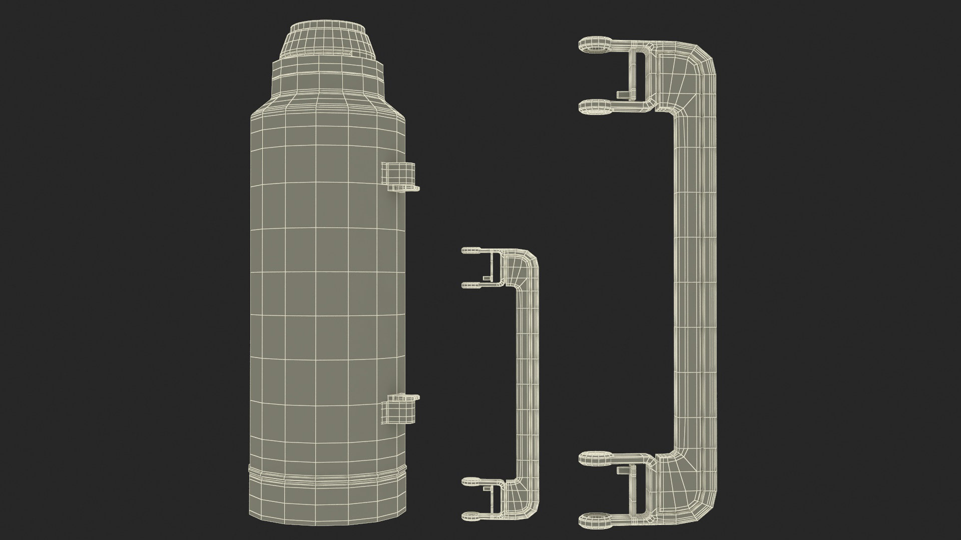 3D Stanley Classic Bottle Open with Folded Handle