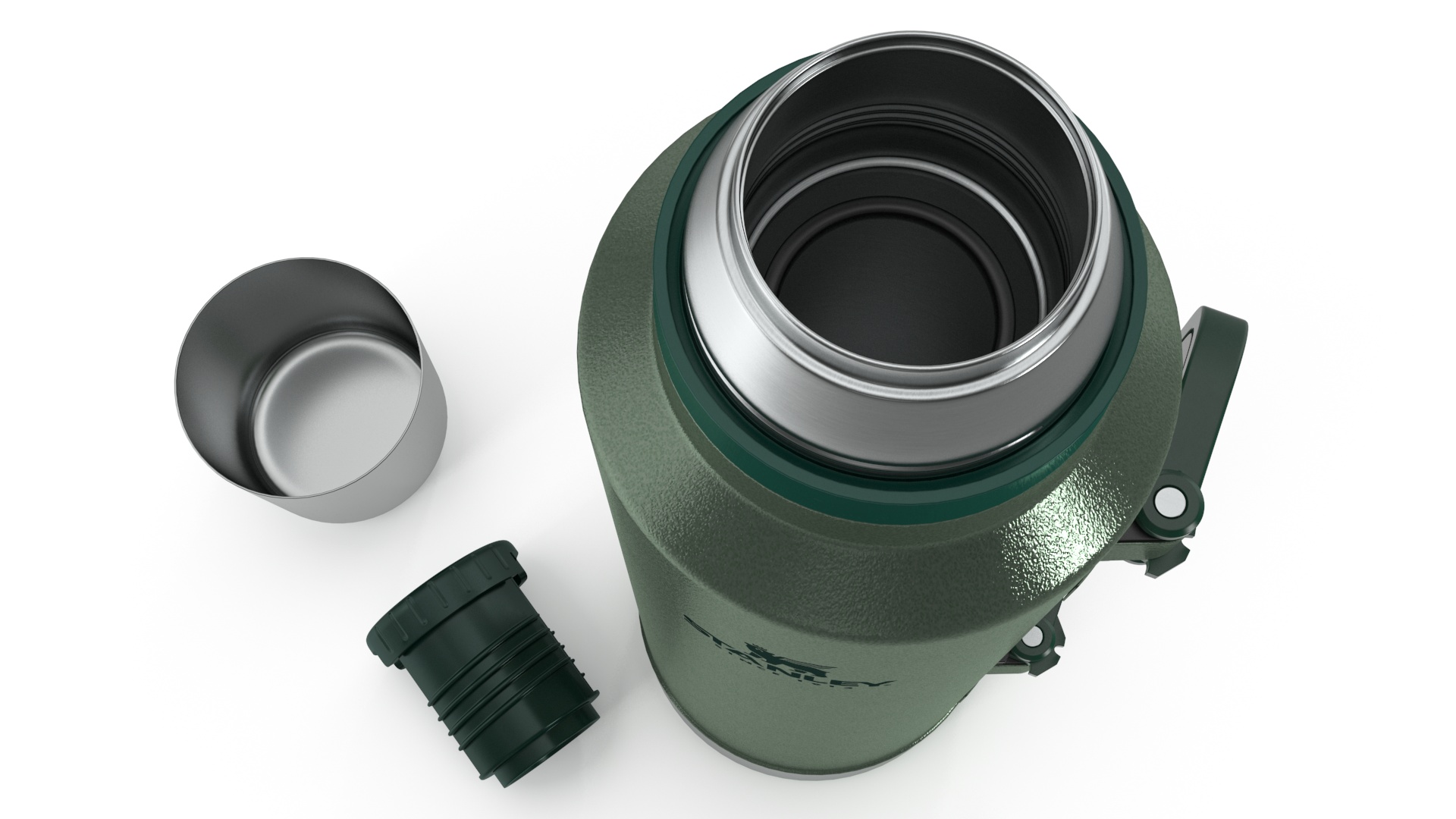 3D Stanley Classic Bottle Open with Folded Handle